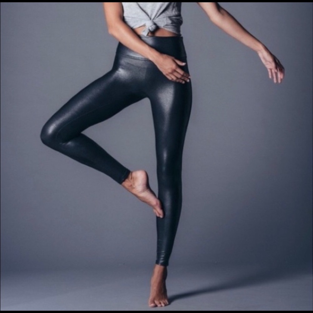SPANX faux leather black leggings